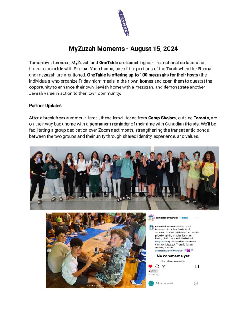 thumbnail of MyZuzah Moments – August 15, 2024